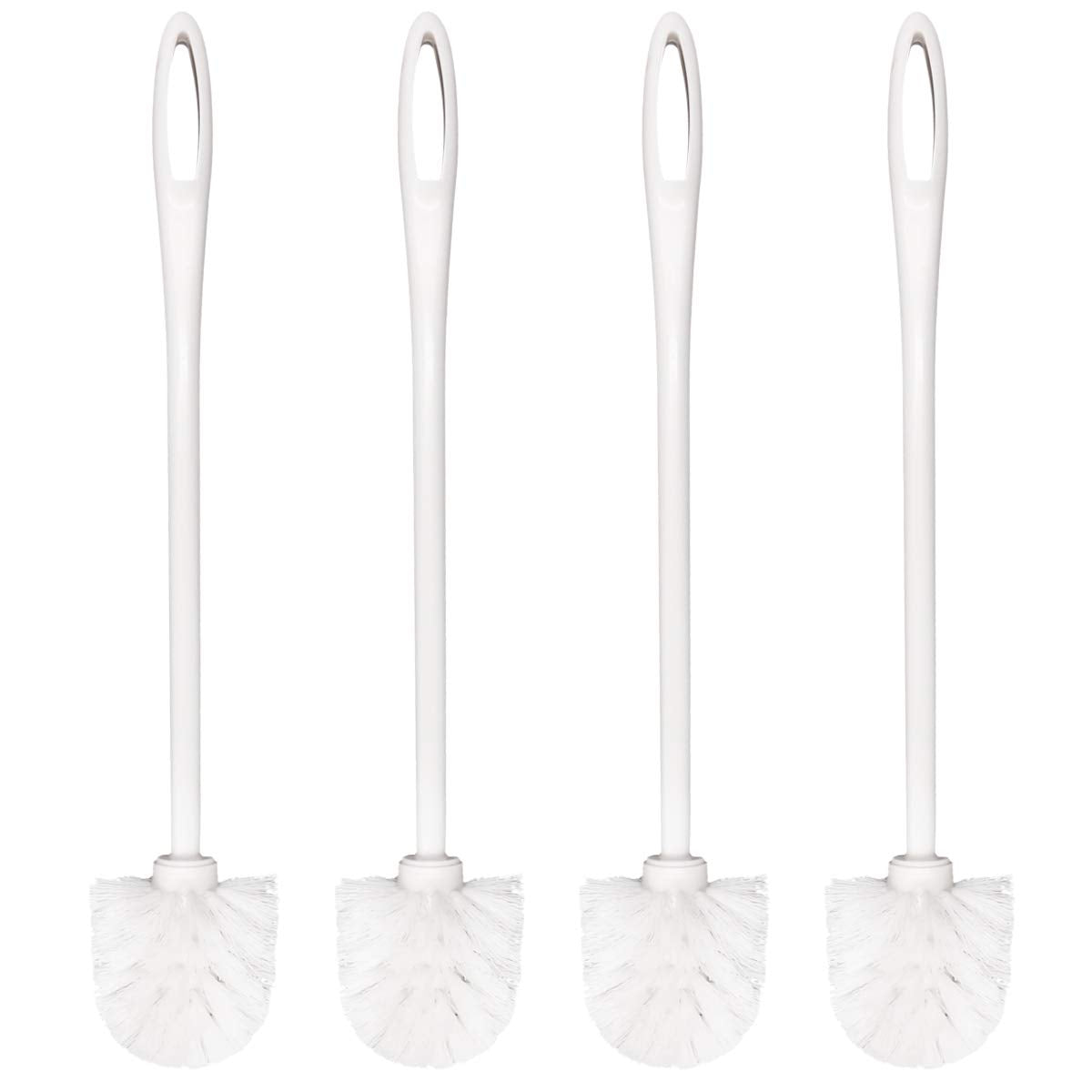 Toilet Brush and Holder | 14.17" Long Handle Eco Plastic (4 Pack)