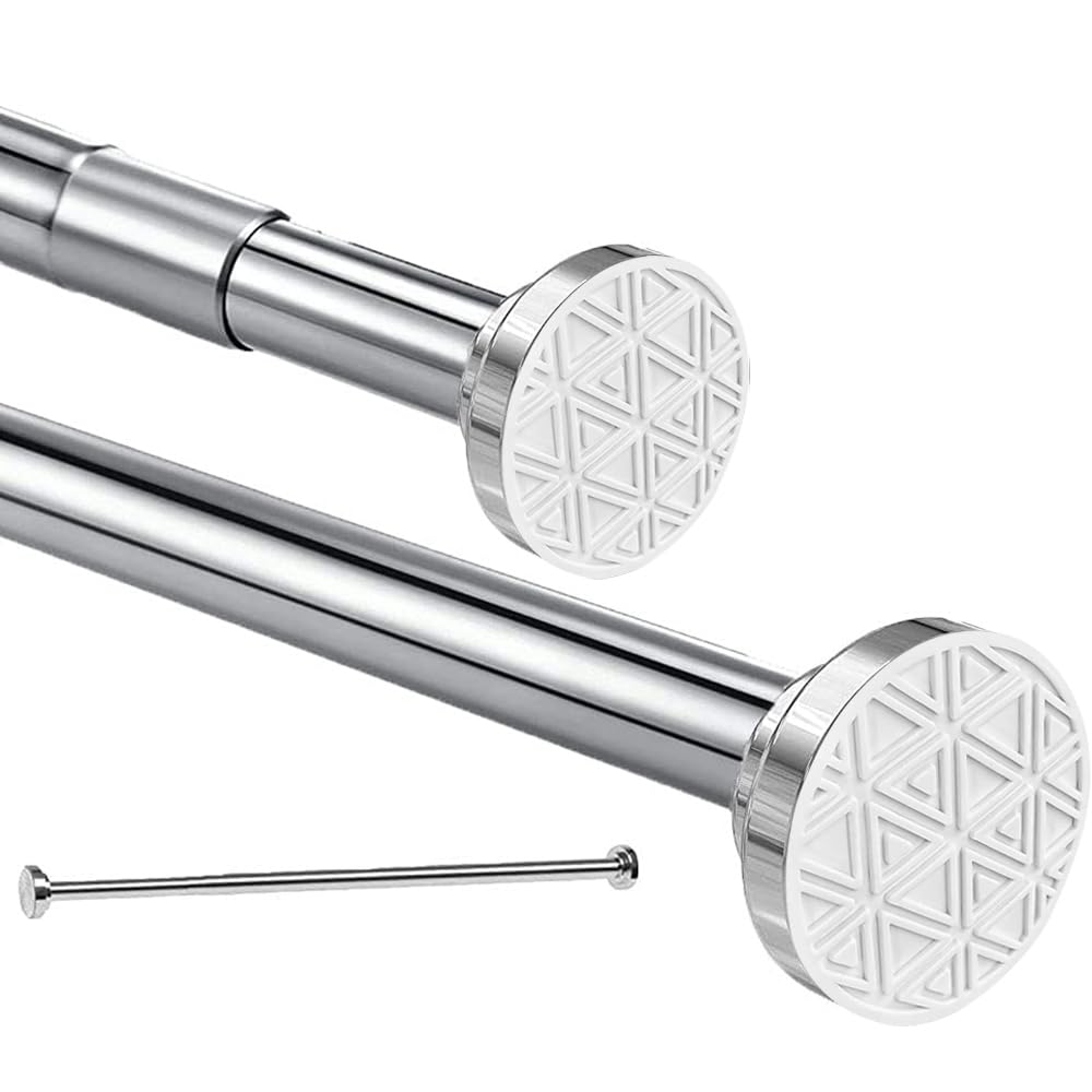 Jolof Store Stainless Steel Tension Shower Curtain Rod – No Drill 50-200cm
