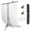 EMART White Photography Backdrop with T-Shape Stand - 5x7ft Studio Kit
