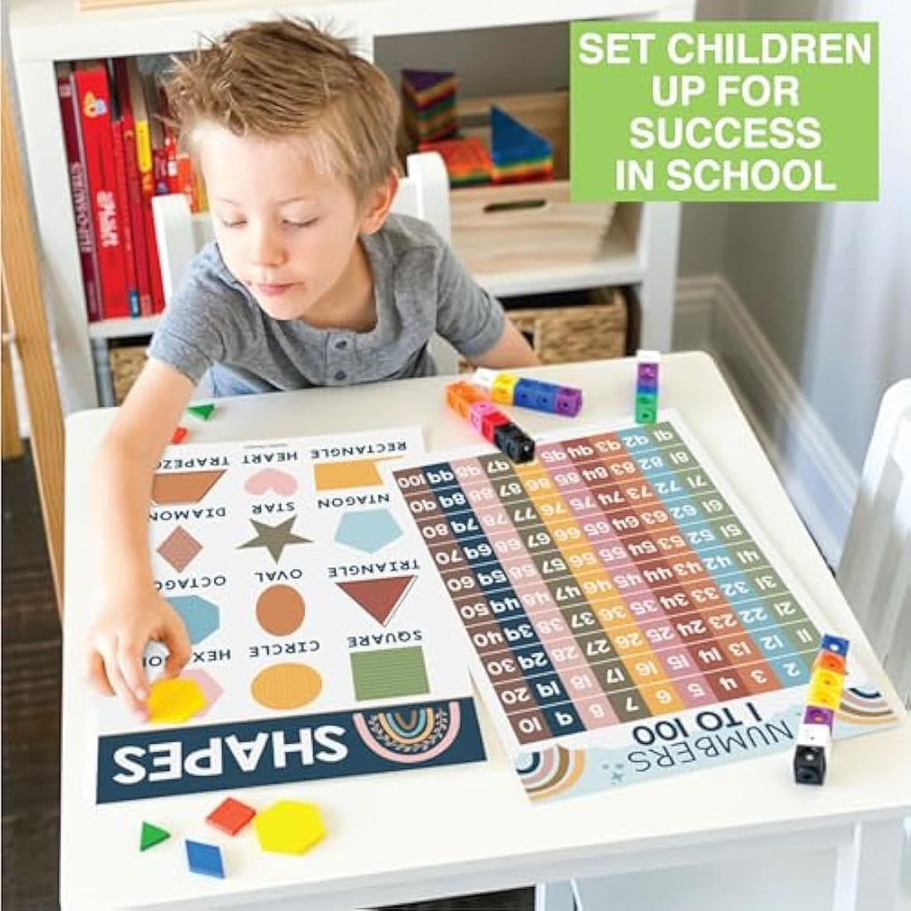 Hadley Designs 16 Boho Kids Educational Posters for Toddlers & Pre-K