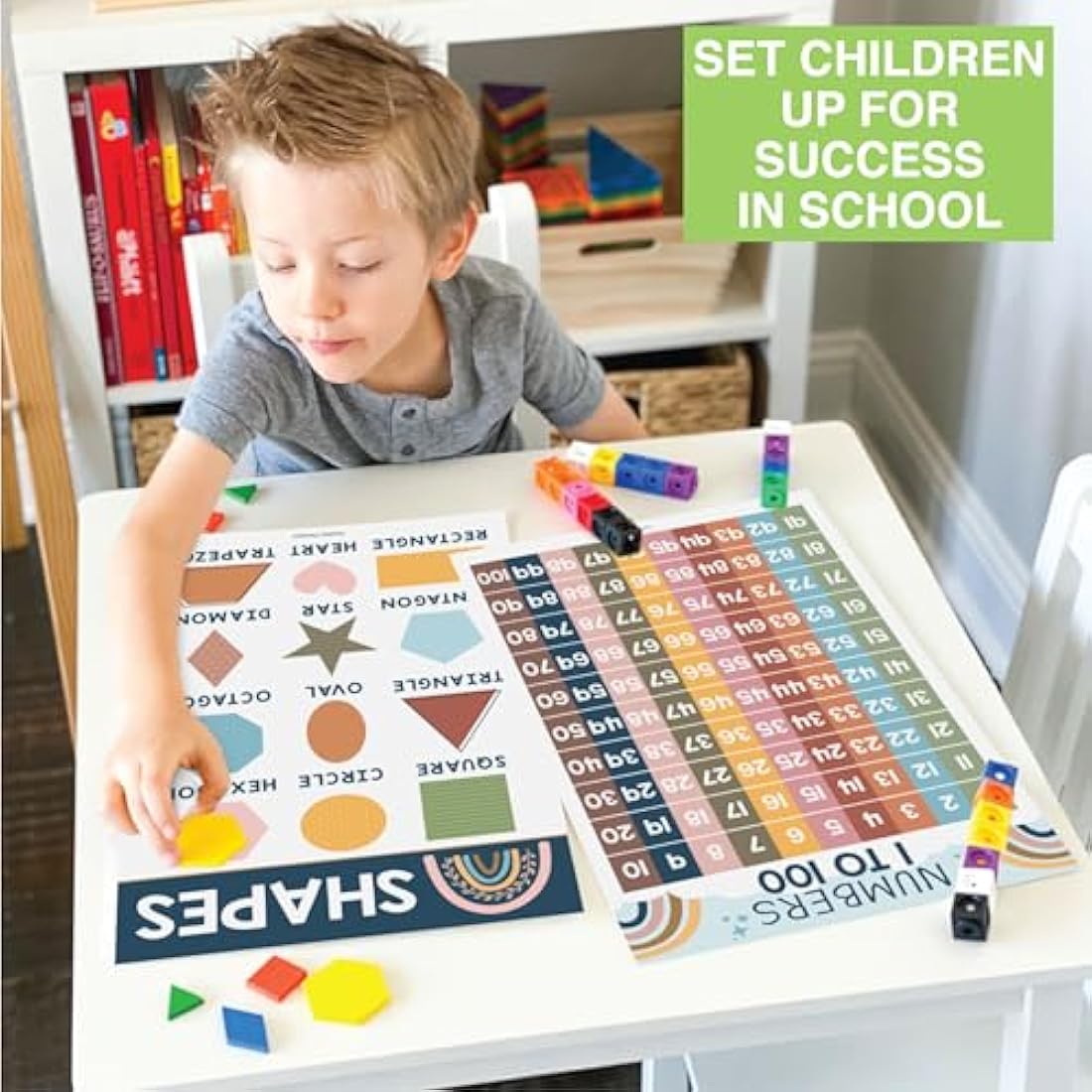 Hadley Designs 16 Boho Kids Educational Posters for Toddlers & Pre-K