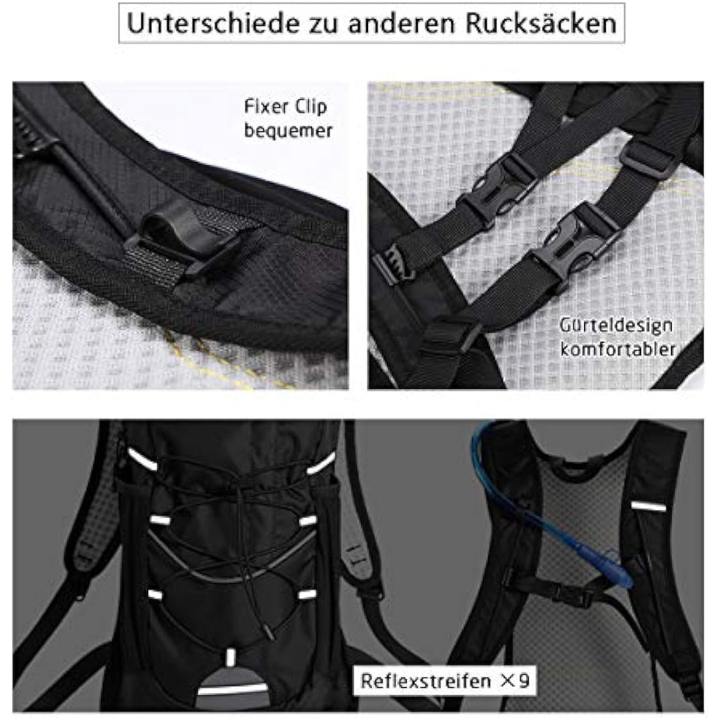 BBAIYULE Hydration Backpack with 2L BPA-Free Bladder | Lightweight Nylon