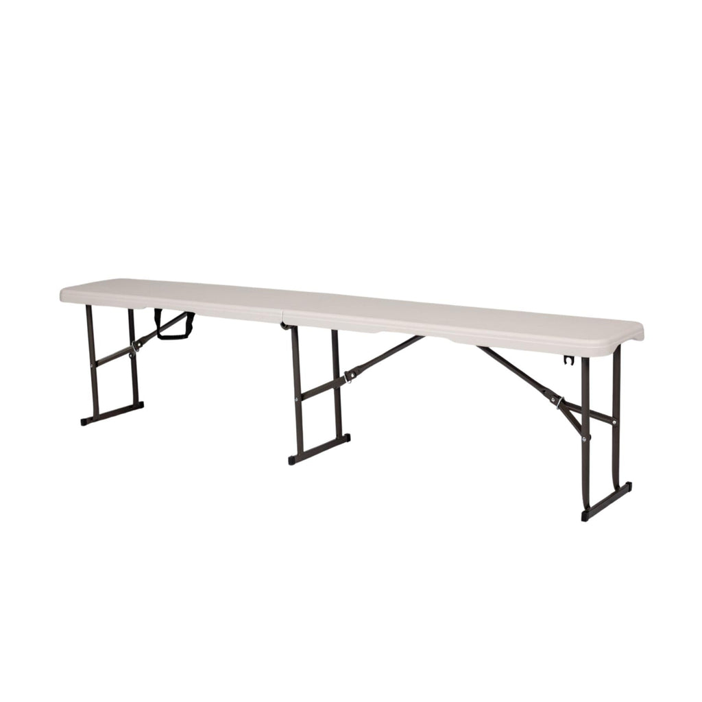 Home Source 6ft Folding Benches - Pair of Heavy Duty Portable White Seats