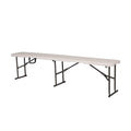 Home Source 6ft Folding Benches - Pair of Heavy Duty Portable White Seats