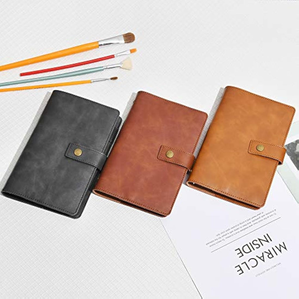 Jolof Store A6 Leather Refillable Notebook – Dot Grid Spiral Journal