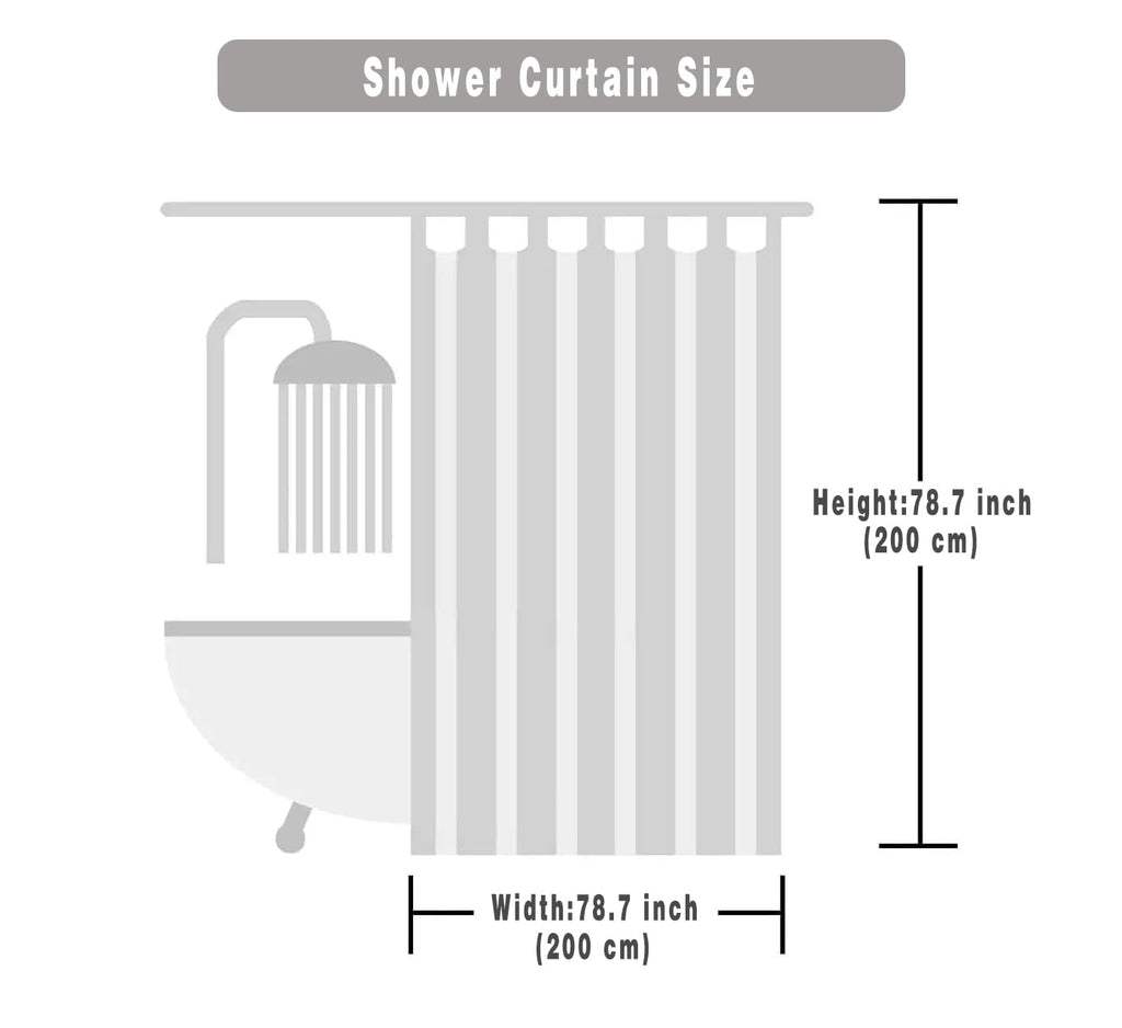 FSZhenZuan Shower Curtain 200x200cm Drop Water Repellent Shower Curtain with Hooks Washable Polyester Fabric Geometric Waves Decorative Bathroom