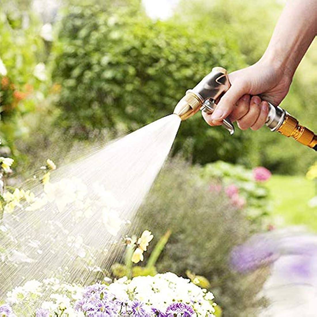 FANHAO Heavy Duty Metal Garden Hose Spray Gun | High Pressure Brass Nozzle