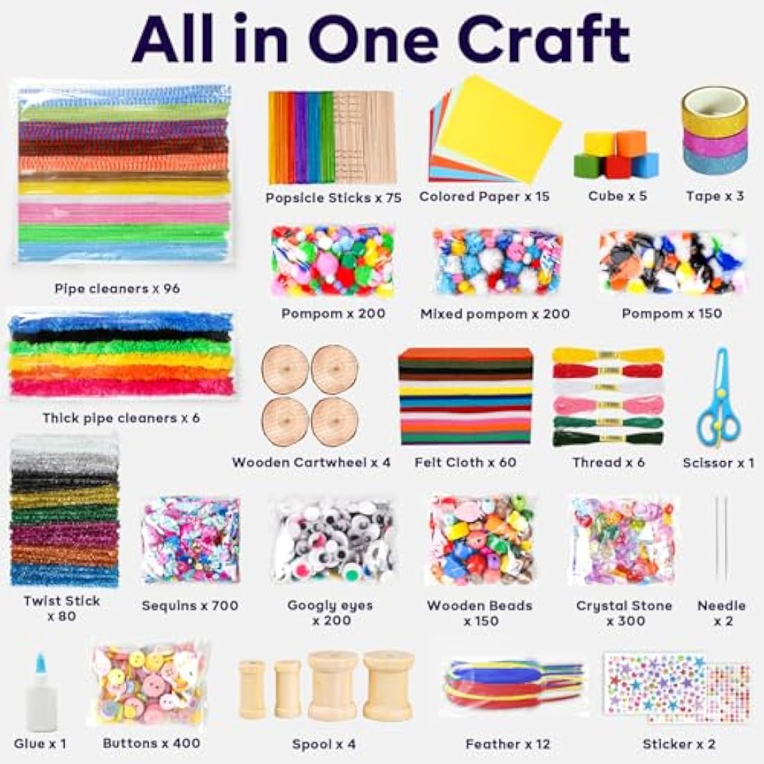 FunzBo Arts and Crafts Kit for Kids – 4000+ Pcs DIY Creative Activity Set