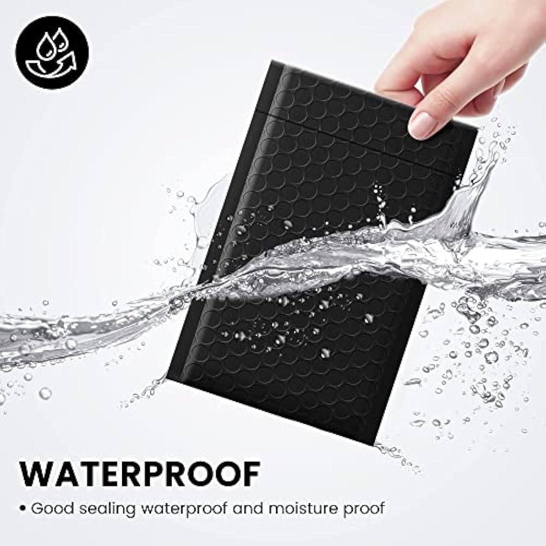 Switory Black Bubble Mailers 4x8 Inch | 100 Pack Padded Poly Envelopes