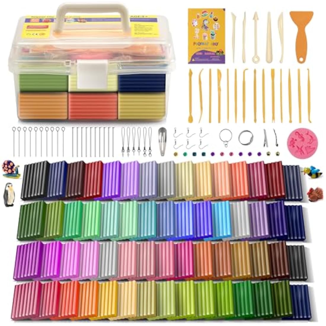 Aestd-ST 60 Colors Polymer Clay Kit – Oven Bake Modeling Clay for Kids