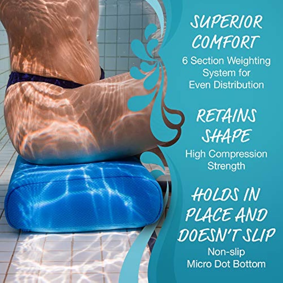 Star Splash Hot Tub Booster Seat – Non-Slip Weighted Spa Cushion, 5 Inch