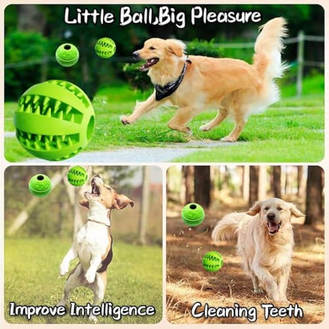 Interactive Dog Treat Toy Ball – Natural Rubber Chew Toy