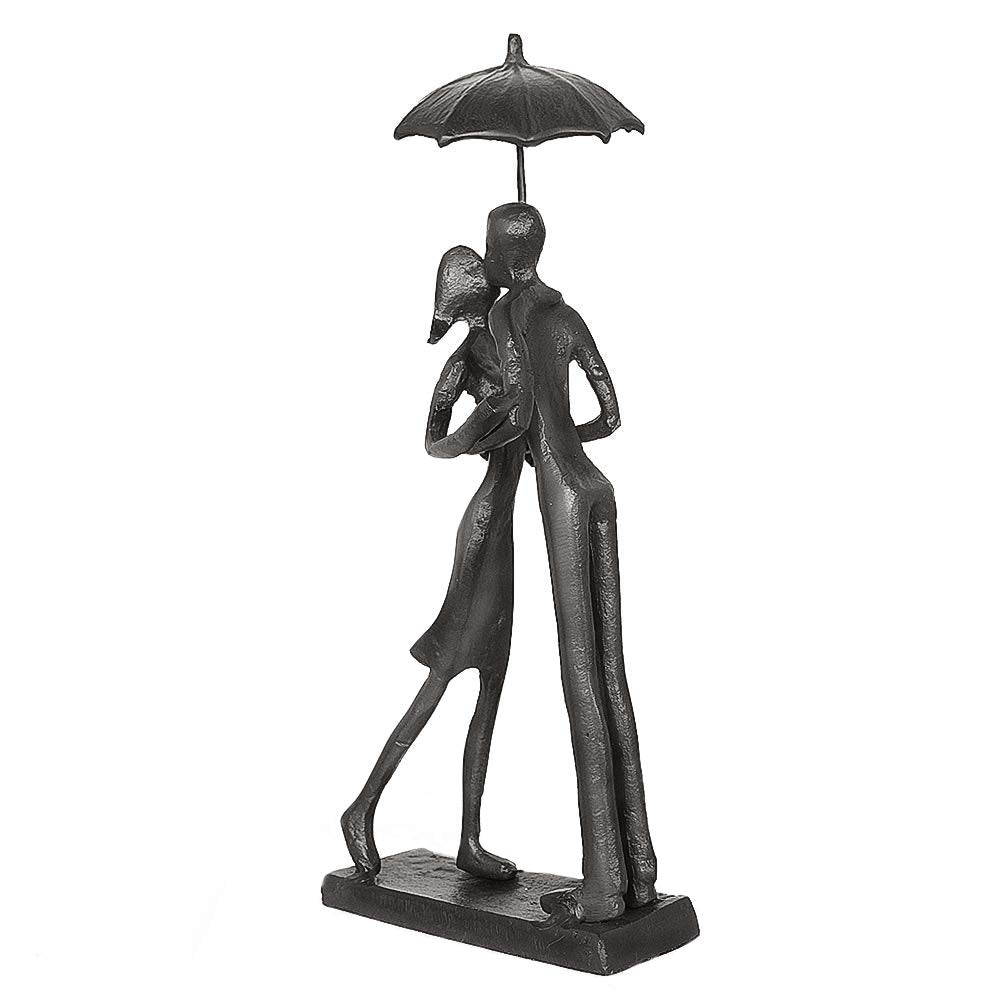 Aoneky Iron Couple Sculpture - Romantic Metal Figurine for Anniversary Gift