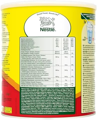 Nido Instant Full Cream Milk Powder – High Protein Halal Dairy, 2.5kg Tin