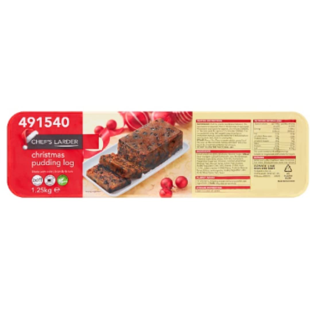 Chef's Larder Christmas Pudding Log – Traditional Festive Dessert 1.25kg