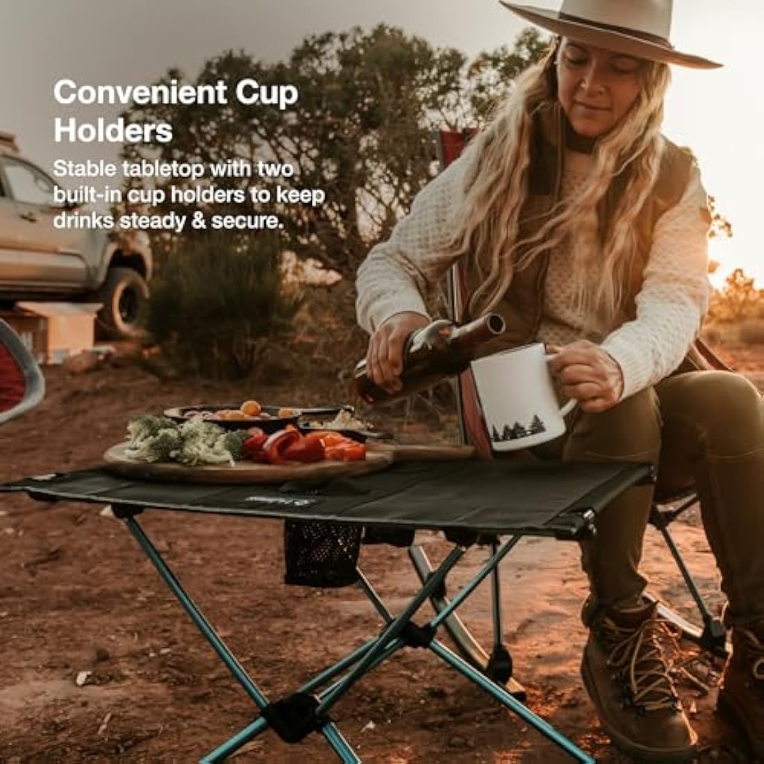 Helinox Table One – Lightweight Portable Camping Table with Cup Holders