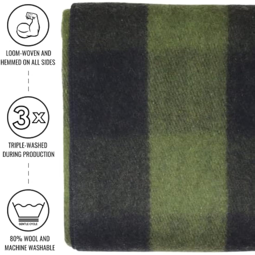 Arcturus Heavyweight Wool Blanket – 4.5lbs Washable Camping Blanket