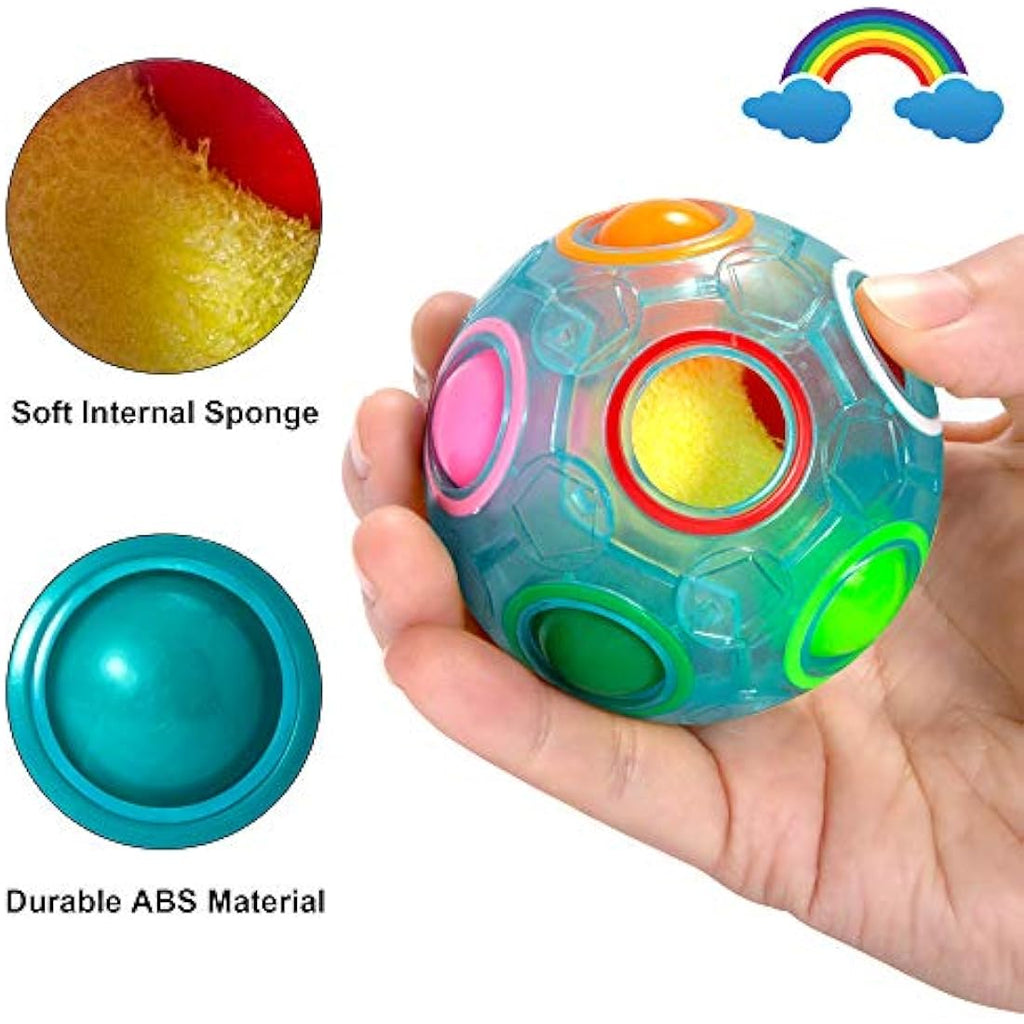 Vdealen Magic Rainbow Puzzle Ball – 3D Fidget Brain Teaser Toy (3 Pack)