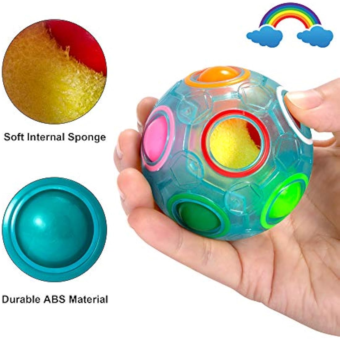 Vdealen Magic Rainbow Puzzle Ball – 3D Fidget Brain Teaser Toy (3 Pack)