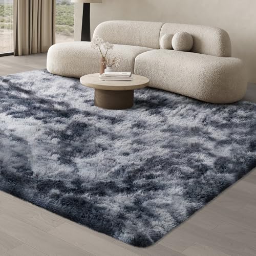 JOJOSEE Grey Shaggy Area Rug – 200x300cm Soft Fluffy Anti-Slip Carpet