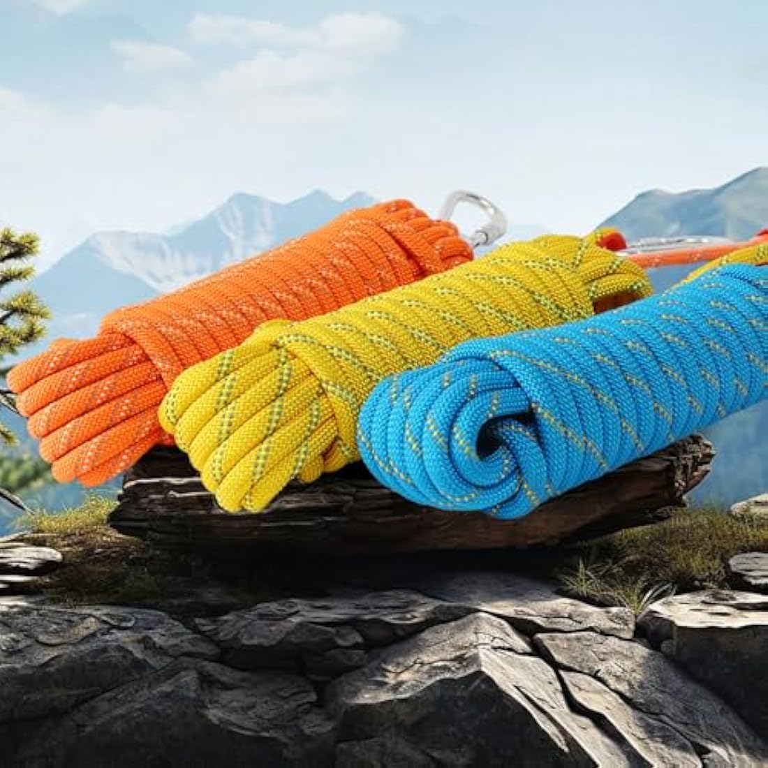 NorthPada 10mm x 30m Static Nylon Climbing Rope – Reflective Blue