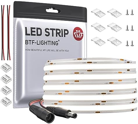 BTF-LIGHTING FCOB LED Strip | 4000K Natural White 10M 24V High Density