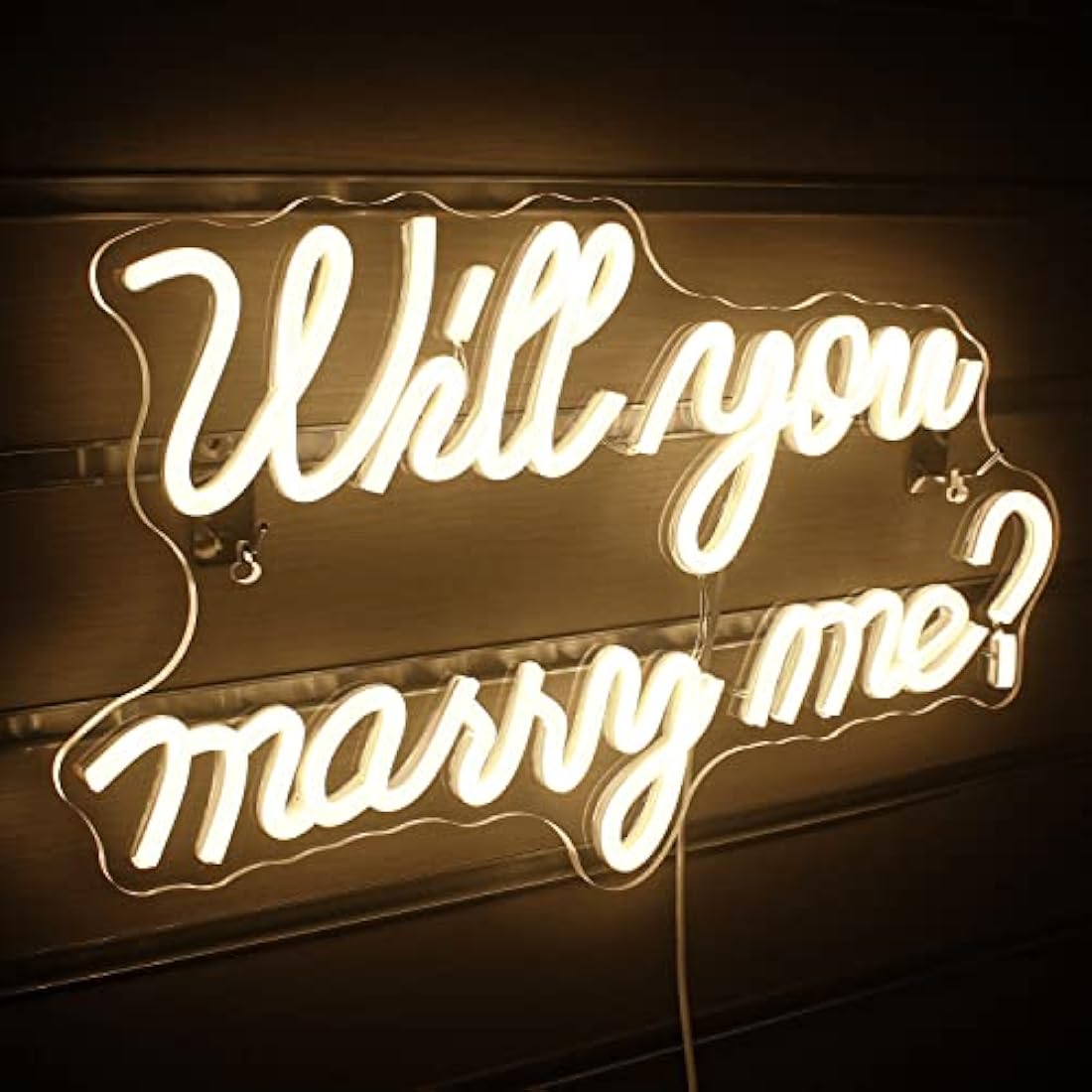 Wanxing Will You Marry Me Neon Sign – Warm White LED Proposal Decor