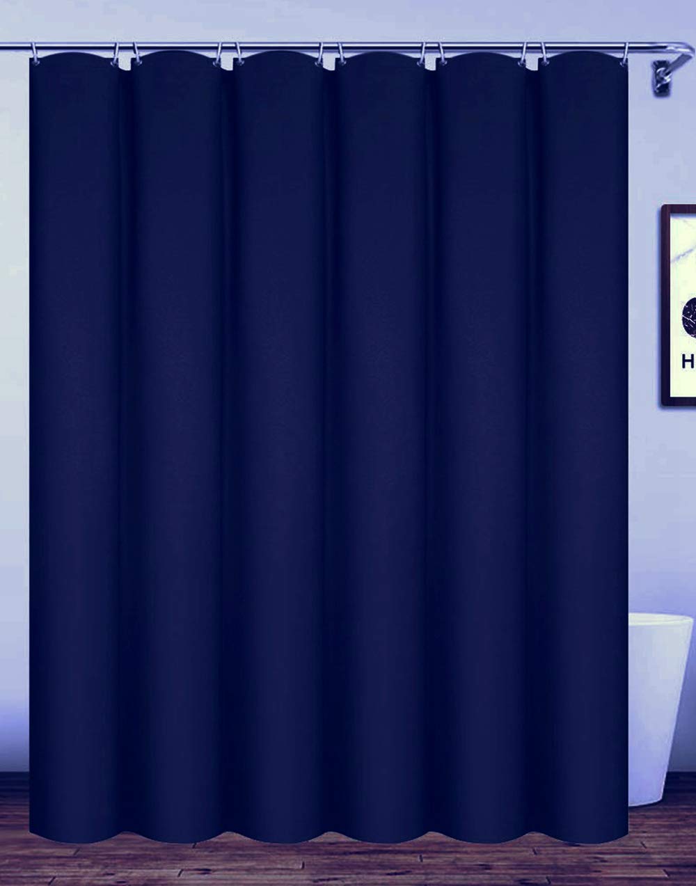 Homehold Extra Long Waterproof Polyester Shower Curtain - Navy Blue
