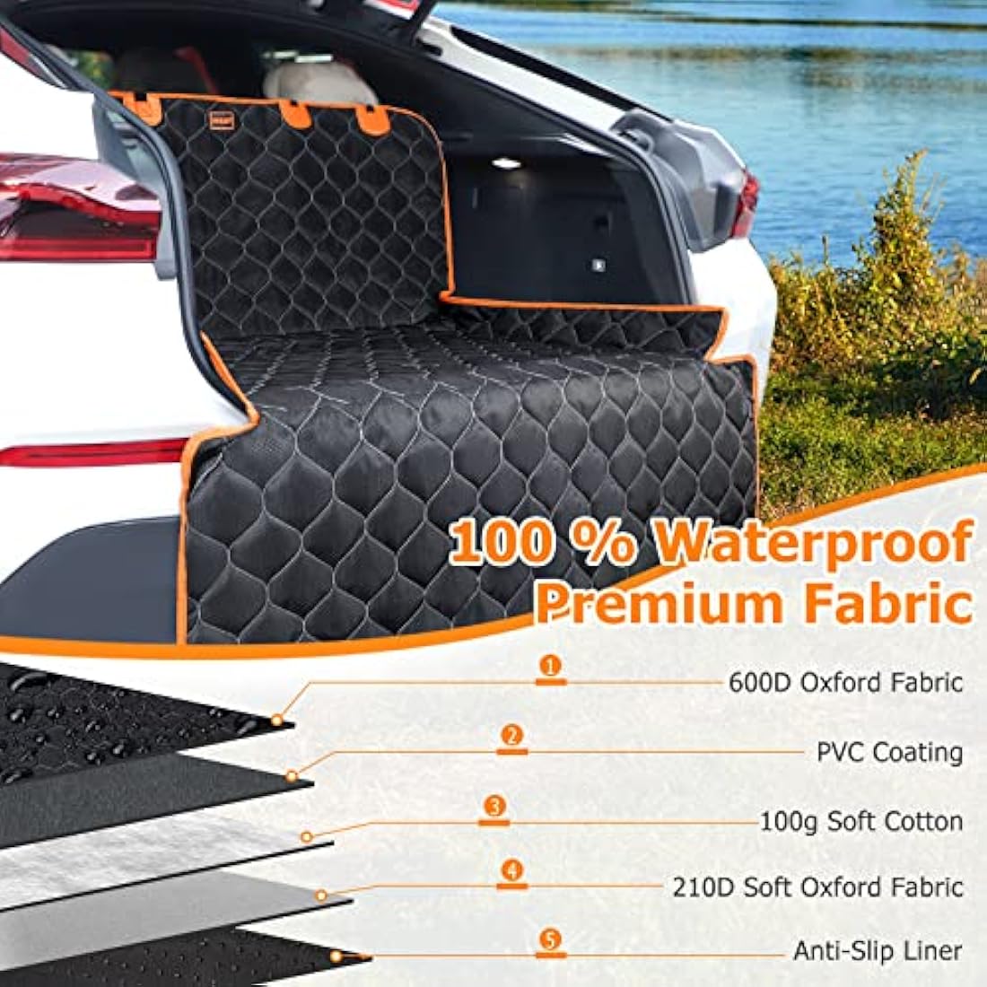 Jolof Store Car Boot Liner for Dogs – Waterproof SUV Bumper Protector