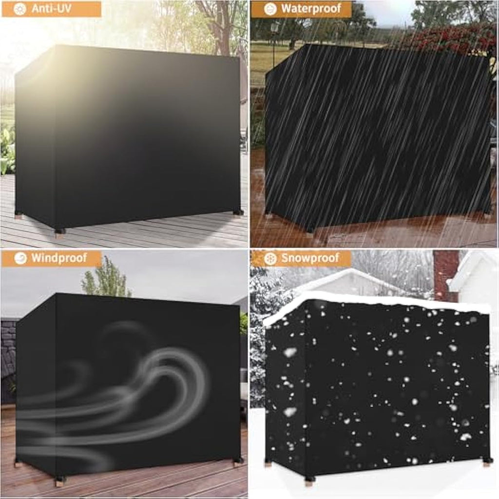 Dokon 3 Seater Garden Swing Cover | Waterproof Heavy Duty Oxford - Black