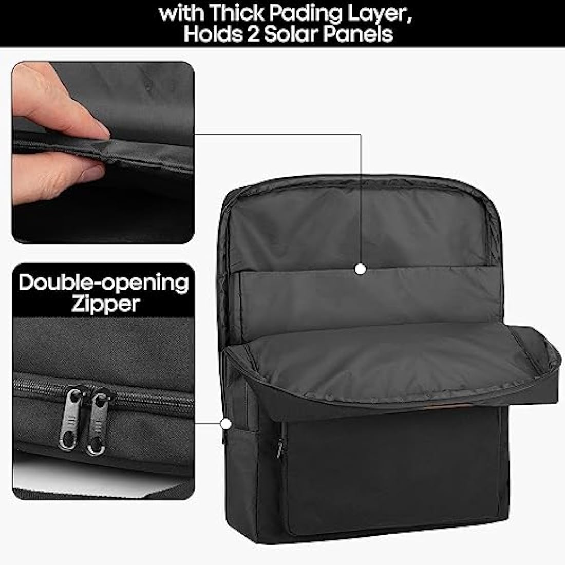 HODRANT Padded Solar Panel Carrying Case for Jackery 100W 200W – Nylon Bag