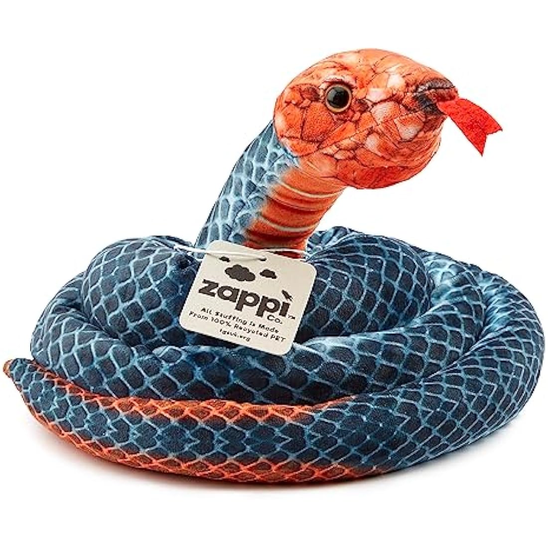 Zappi Co Blue Coral Snake Plush Toy – 180cm Realistic Stuffed Animal
