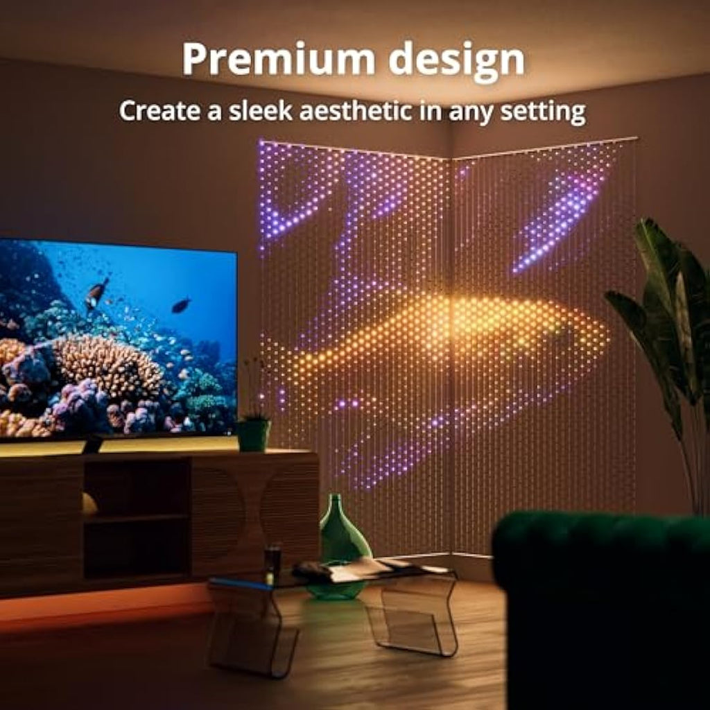 Twinkly Matrix 500 LED RGB Curtain – Smart Gaming Lights (0.5m x 2.4m)