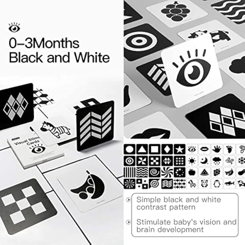 Beiens Baby Sensory Cards – High Contrast Visual Stimulation Learning Toys