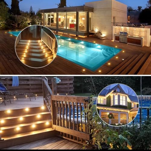 Jolof Store Warm White LED Decking Lights - IP67 Waterproof - 30 Pack