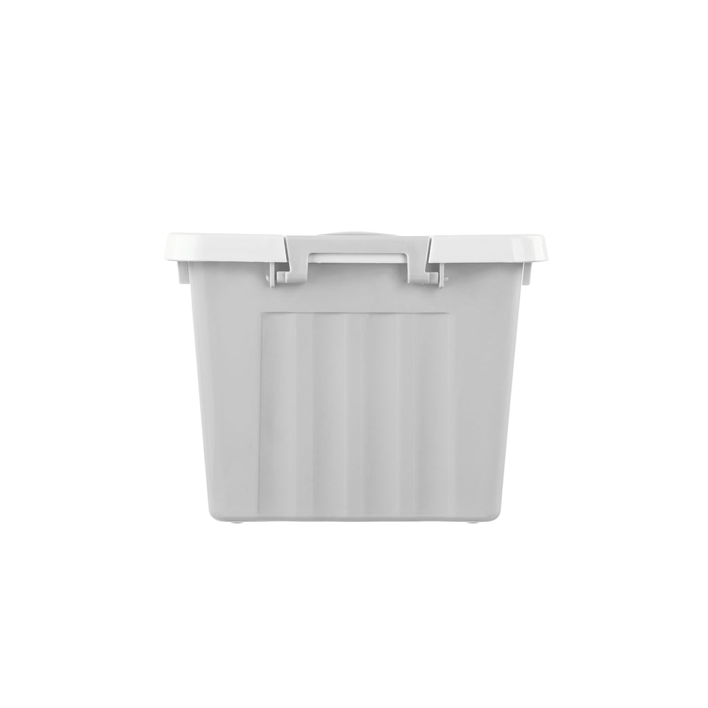Cetomo 15L*6 Storage Boxes with Lids, Plastic Storage Box with Secure Side Latches, Stackable & Nestable Organizer for Home, Office, Moving, PP, Gray - image 5
