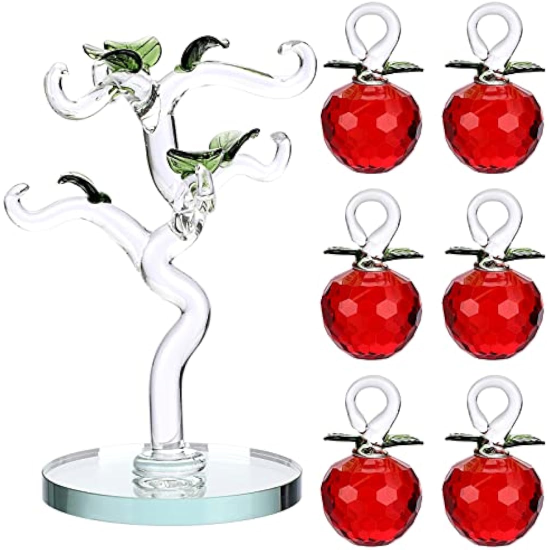 Crystal Glass Apple Tree – Red Feng Shui Table Figurine