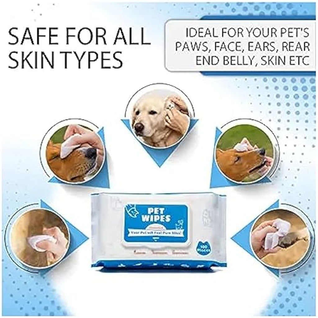 All-Purpose Pet Wipes for Dogs & Cats - Alcohol-Free (180ct)