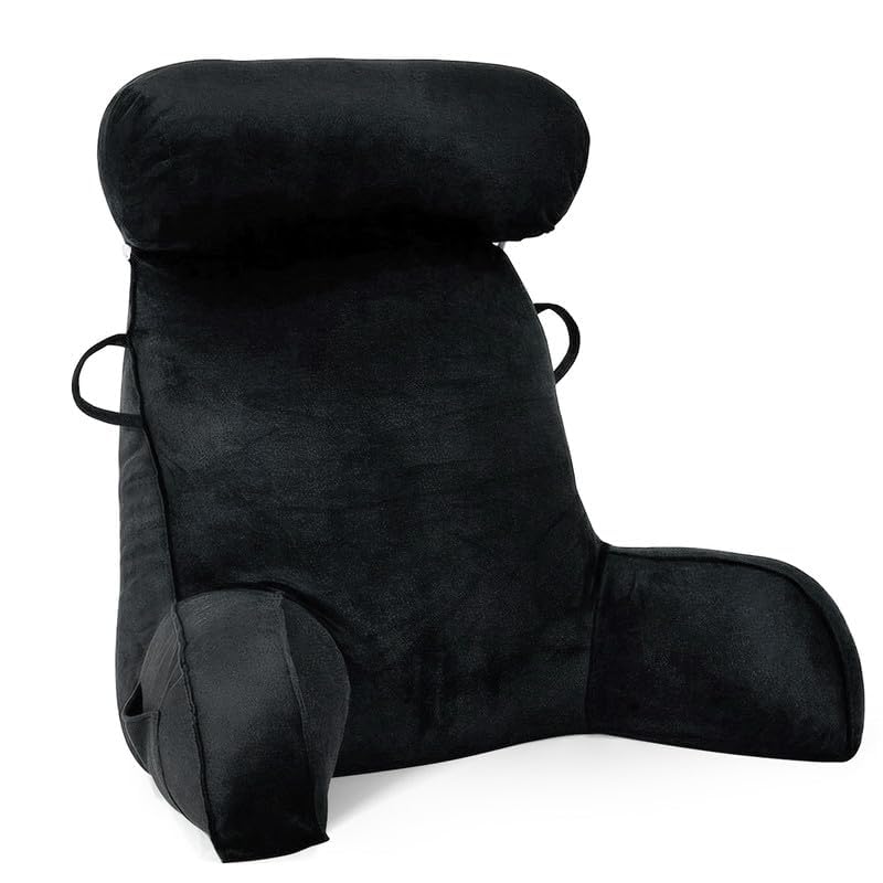 Mingfuxin Reading Pillow | Velvet Bed Backrest with Neck and Arm Support