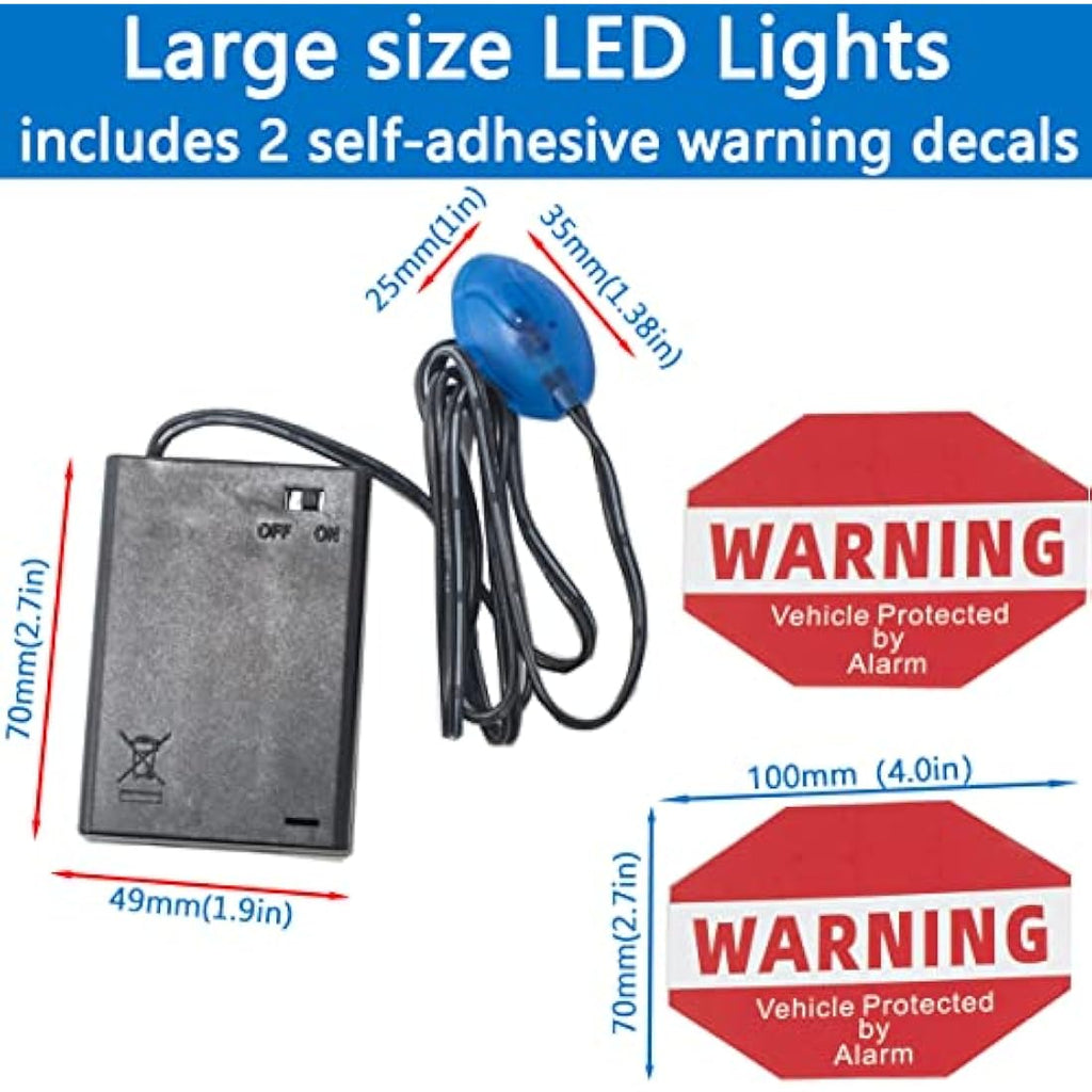 Dummy Car Alarm – Red LED Anti-Theft Light with Sensor, 2PK