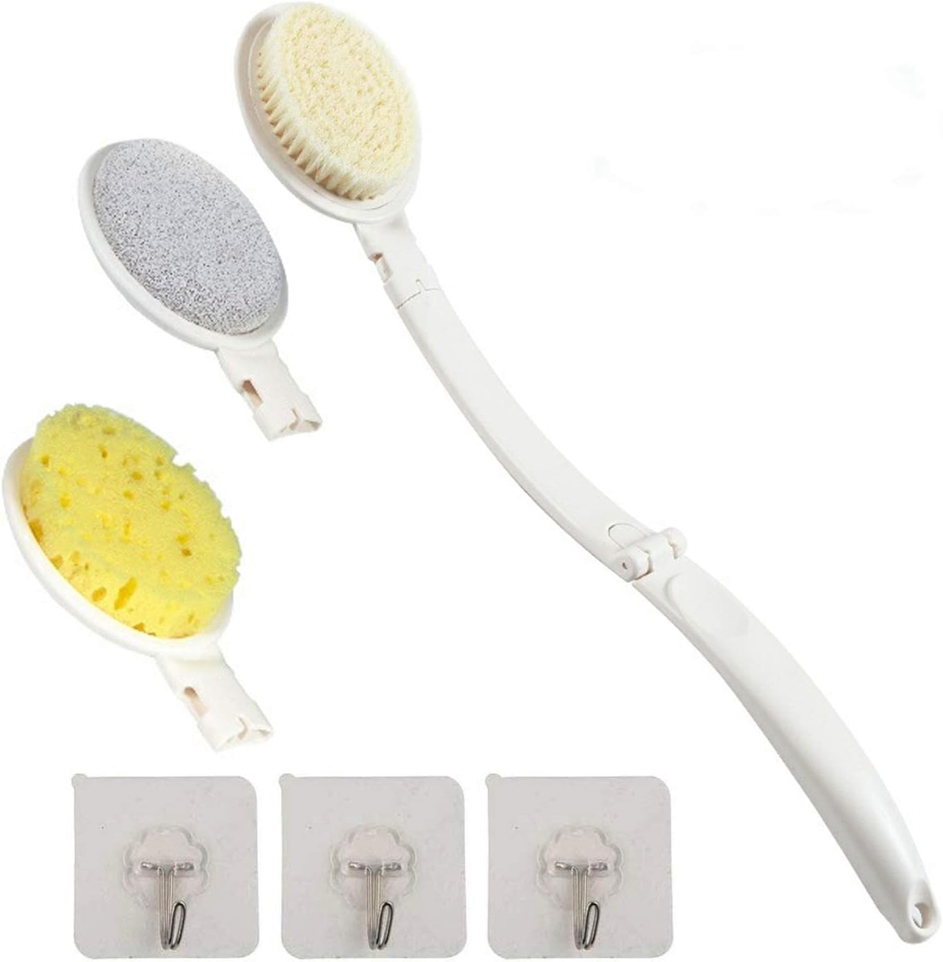 3-in-1 Body Brush Set | Detachable Long Handle Back Scrubber