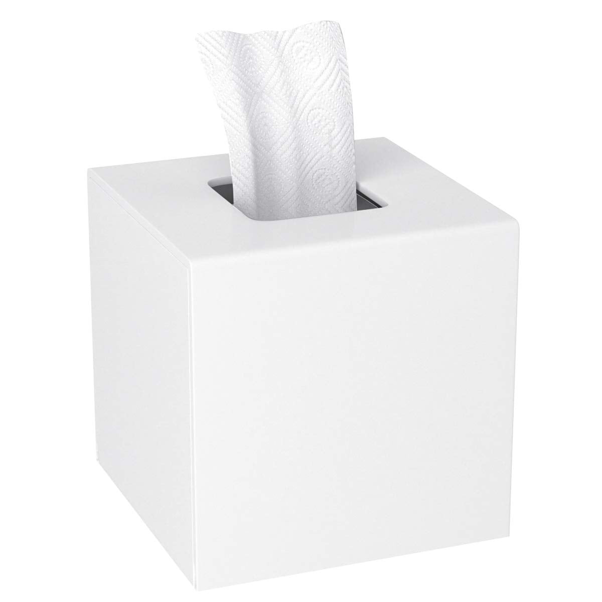 HIIMIEI White Acrylic Tissue Box Cover – Square Magnetic Napkin Holder