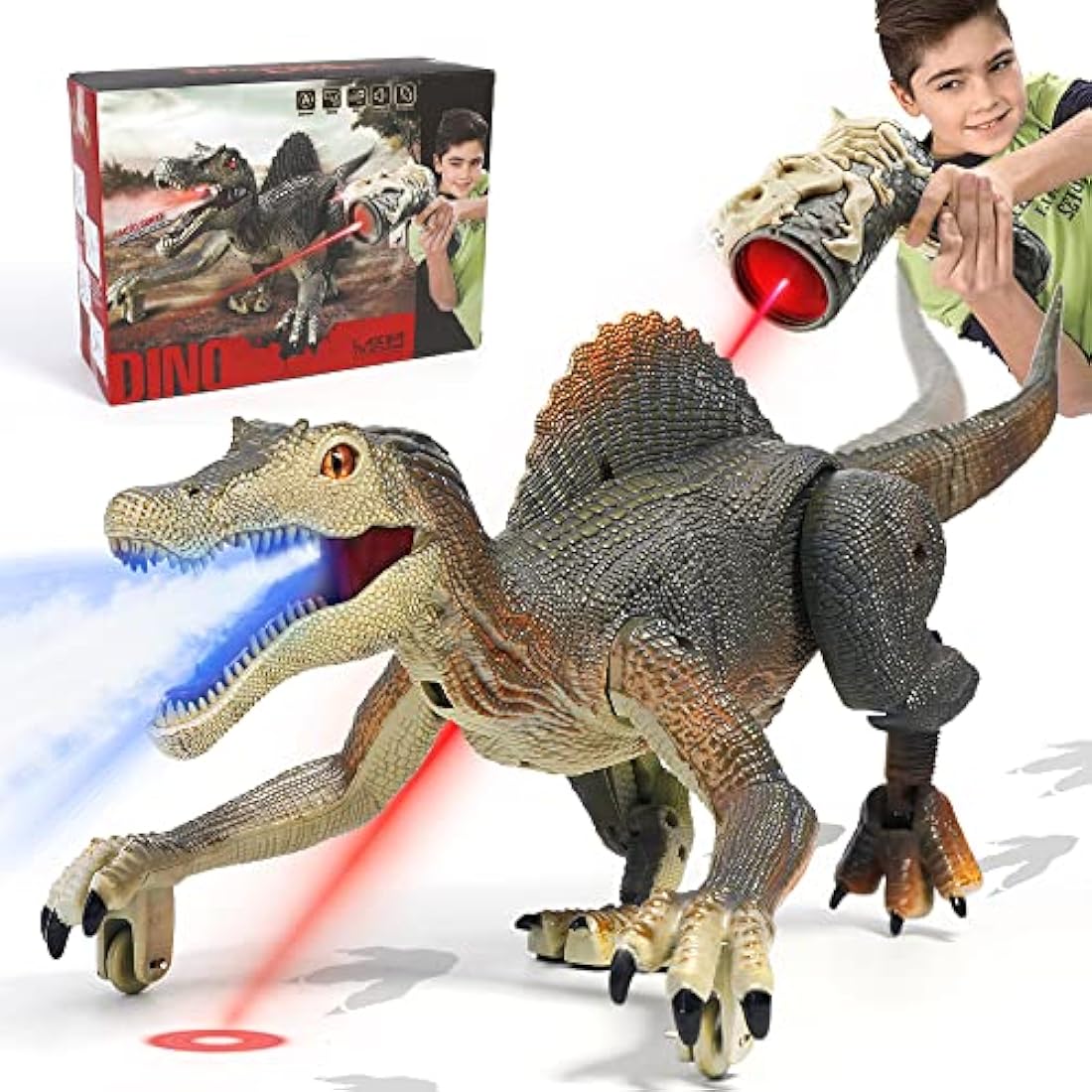 FRUSE Remote Control Spinosaurus – RC Dinosaur Robot with Mist & Light
