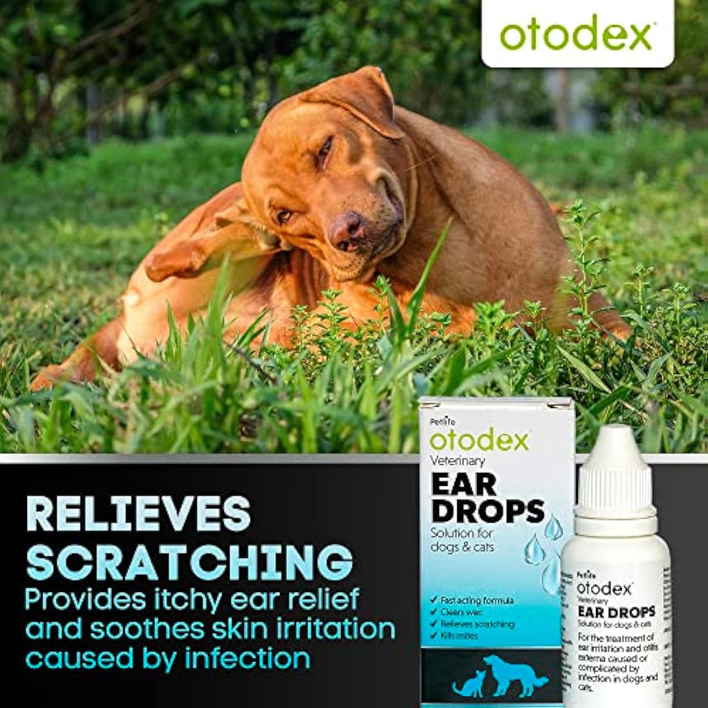 Otodex Petlife Ear Drops for Dogs and Cats – Mite and Wax Treatment, 14ml