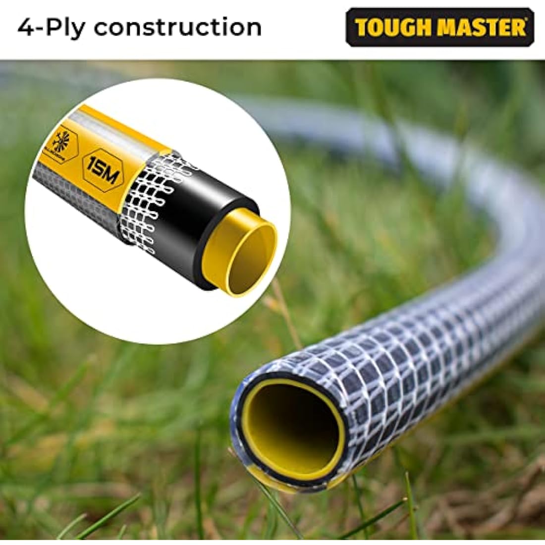 Jolof Store 15m Garden Hose | 50ft 4-Layer Reinforced Watering Hose
