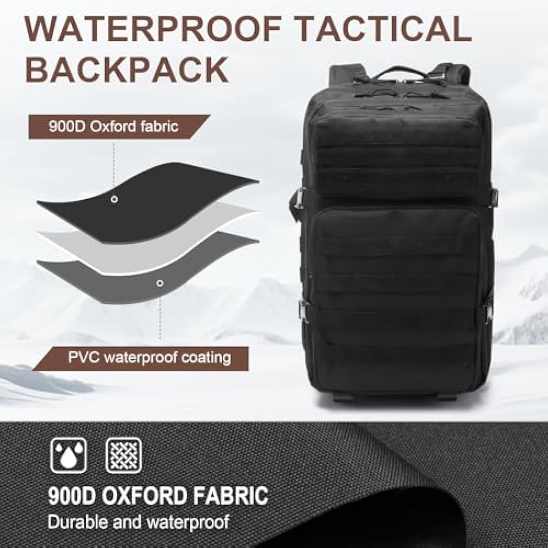 SHANNA 45L Military Tactical Backpack | Waterproof Molle Hiking Rucksack