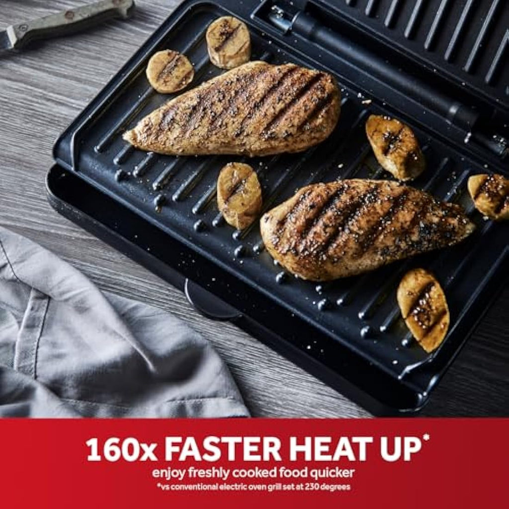 George Foreman Medium Fit Grill – Non-Stick Electric Panini Press, Black