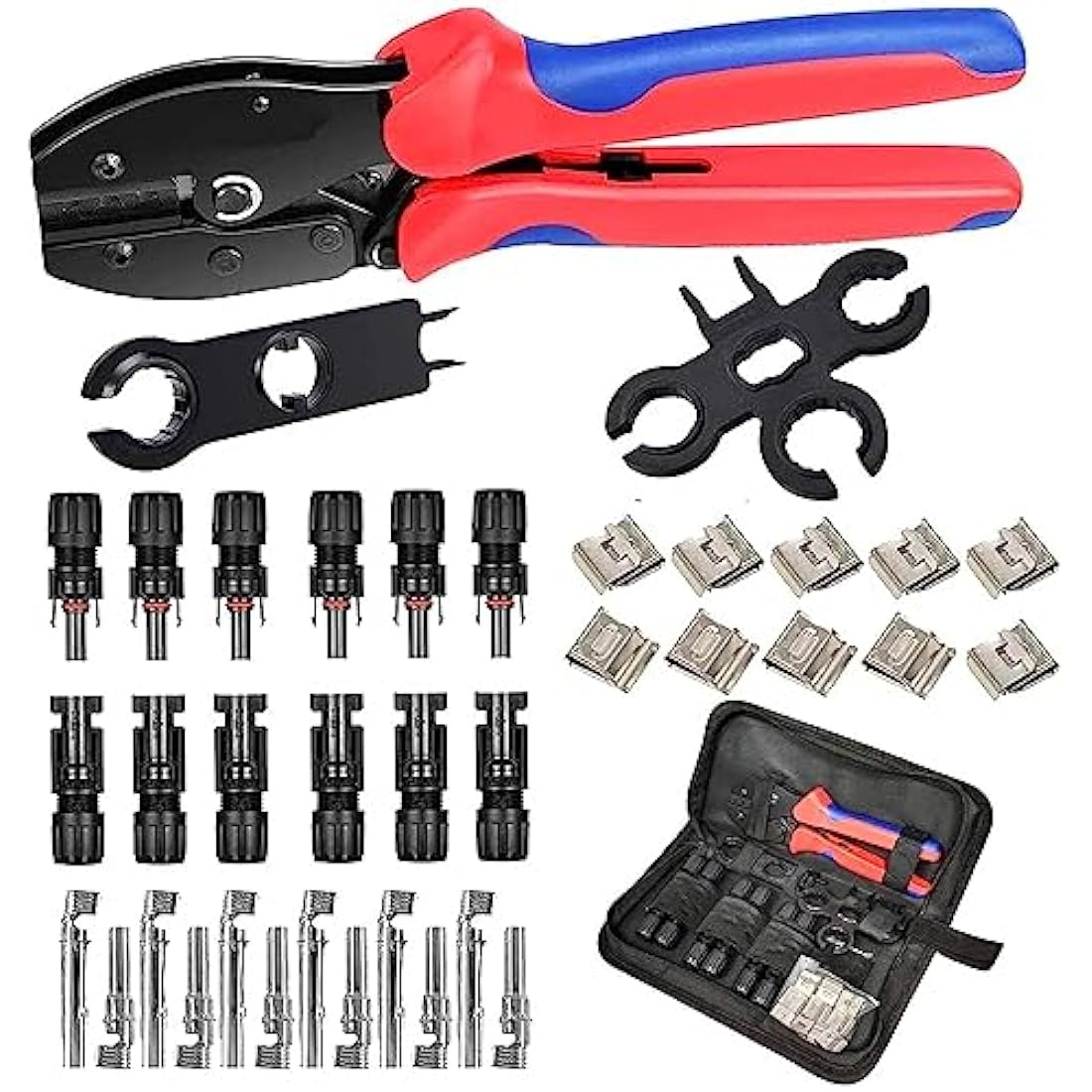 QeeHeng Solar Crimping Tool Kit | 26-10AWG Ratchet Crimper & Connectors