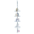 BAOYOUNI 4-Tier Shower Caddy Tension Pole | Rustproof Corner Storage Rack