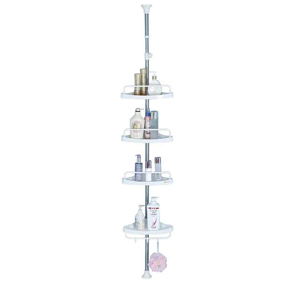 BAOYOUNI 4-Tier Shower Caddy Tension Pole | Rustproof Corner Storage Rack
